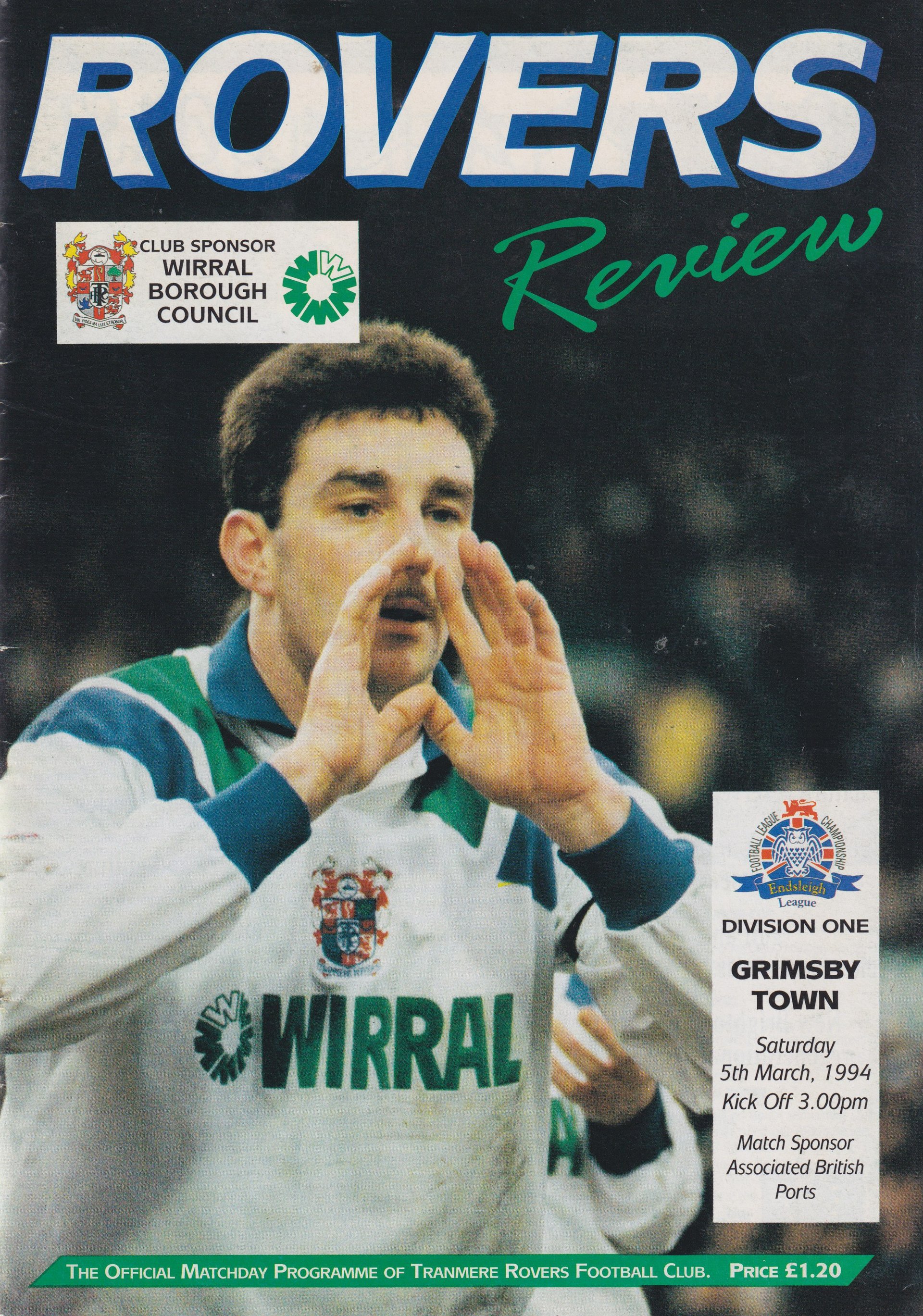 Tranmere Rovers v Grimsby Town match programme